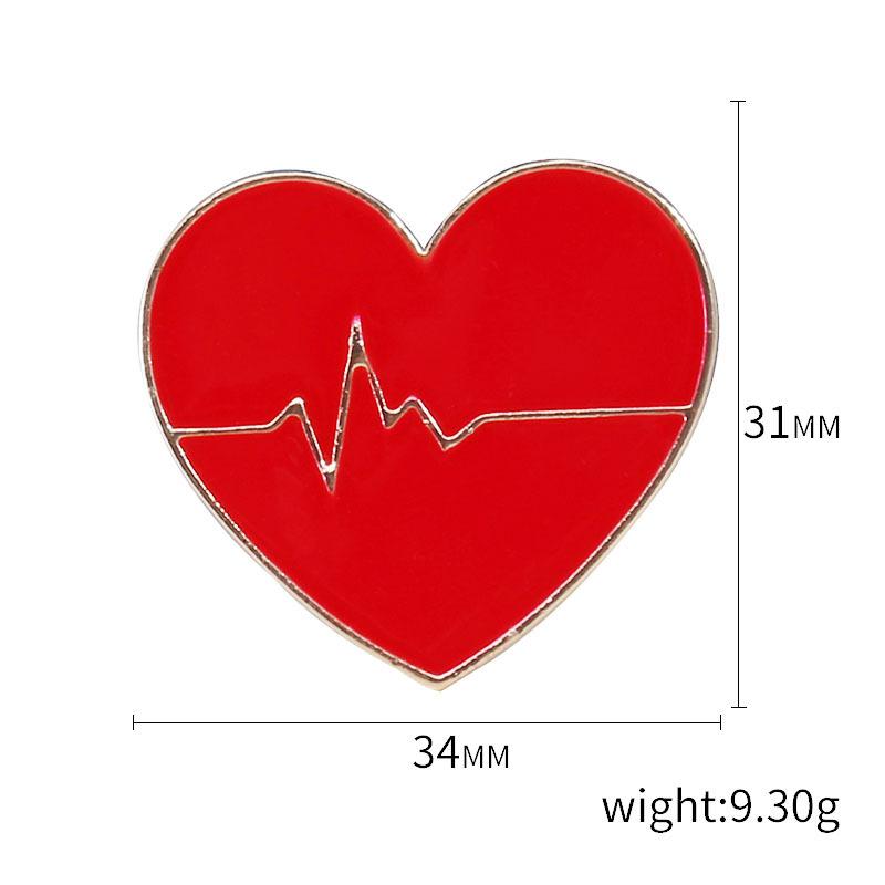 Creative Electrocardiogram Love Styling Brooch Simple Collar Pin Fixed Clothes Buckle Pin Anti-Light Accessories