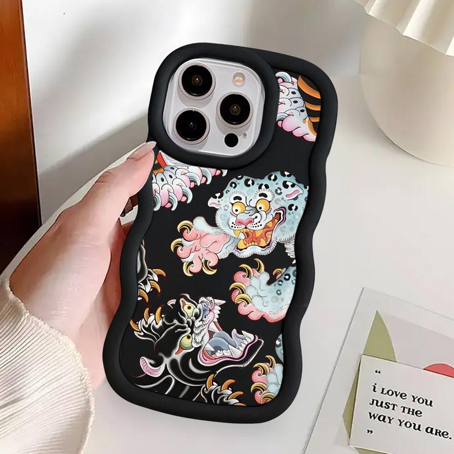 Case for iPhone 15 Plus XR 13 14 11 16 Pro Max 8 12 17 Air Soft Phone Cover Cool Tiger