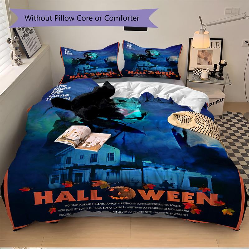 3Pcs Halloween Horror Night Bedding Sets For All Sizes New 3D Printed Bed Cover Comforter Duvet Cover Pillowcase Bedroom Decoration