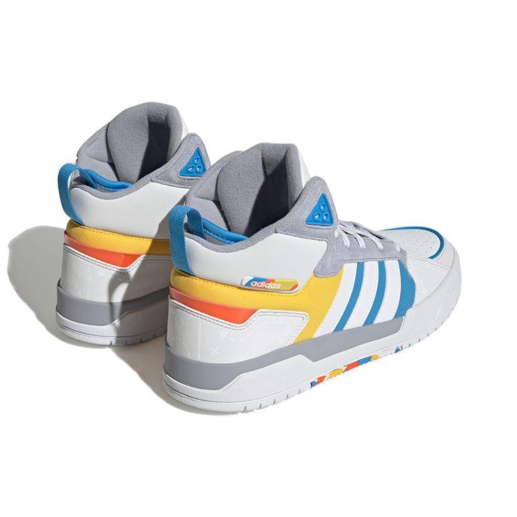 Adidas Neo 100 дБ Средние Кроссовки из Синтетической Кожи Модные Противоскользящие Прочные Высокие Кеды для Скейтборда Женские Кеды для Скейтборда Белые GY4796