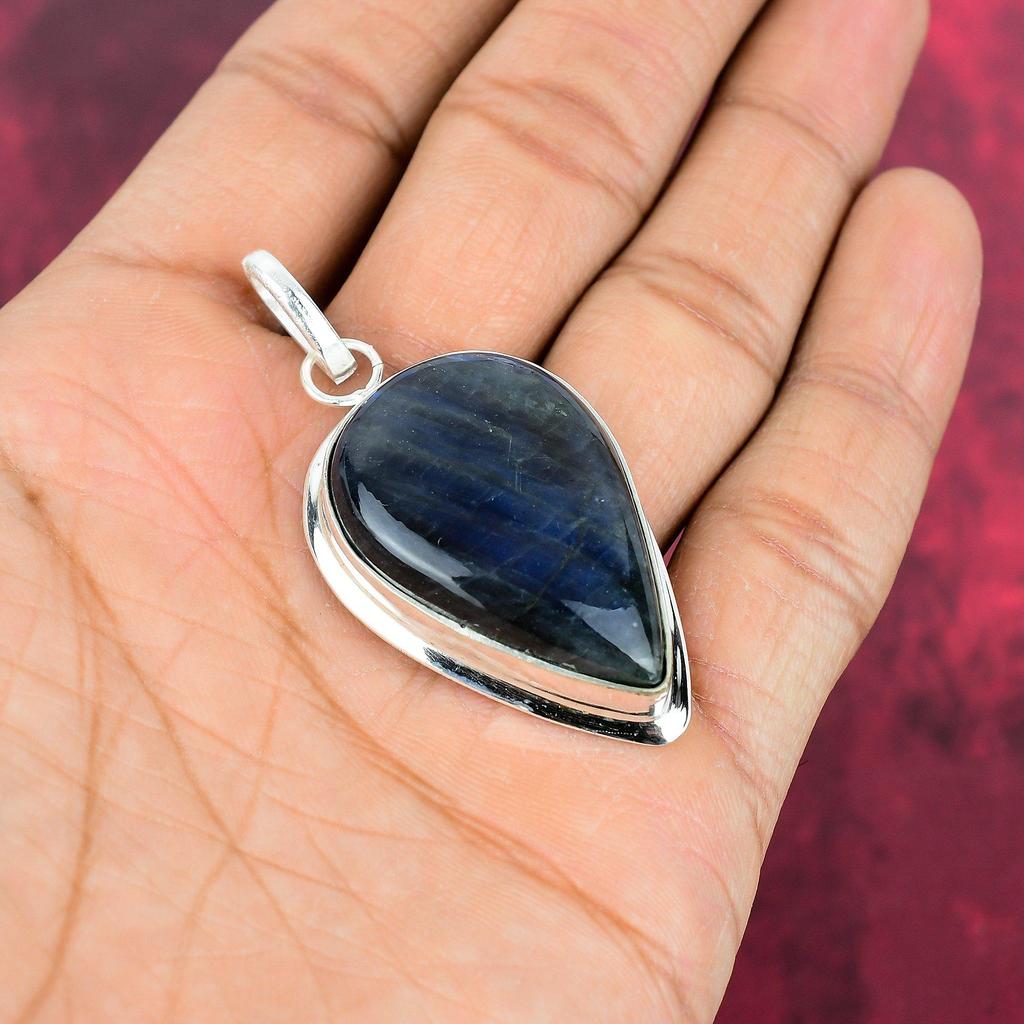 Labradorite Pendant, Handmade Gemstone 925 Sterling Silver Pendant Antique Jewelry, For Gift Silver Jewelry