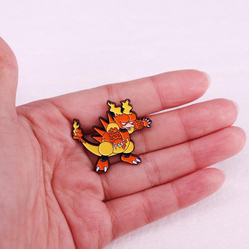 Magmar Anime Lapel Pins Backpack Jeans Enamel Brooch Fashion Jewelry Gifts Games Elf Fiery Dragon Cartoon Badges