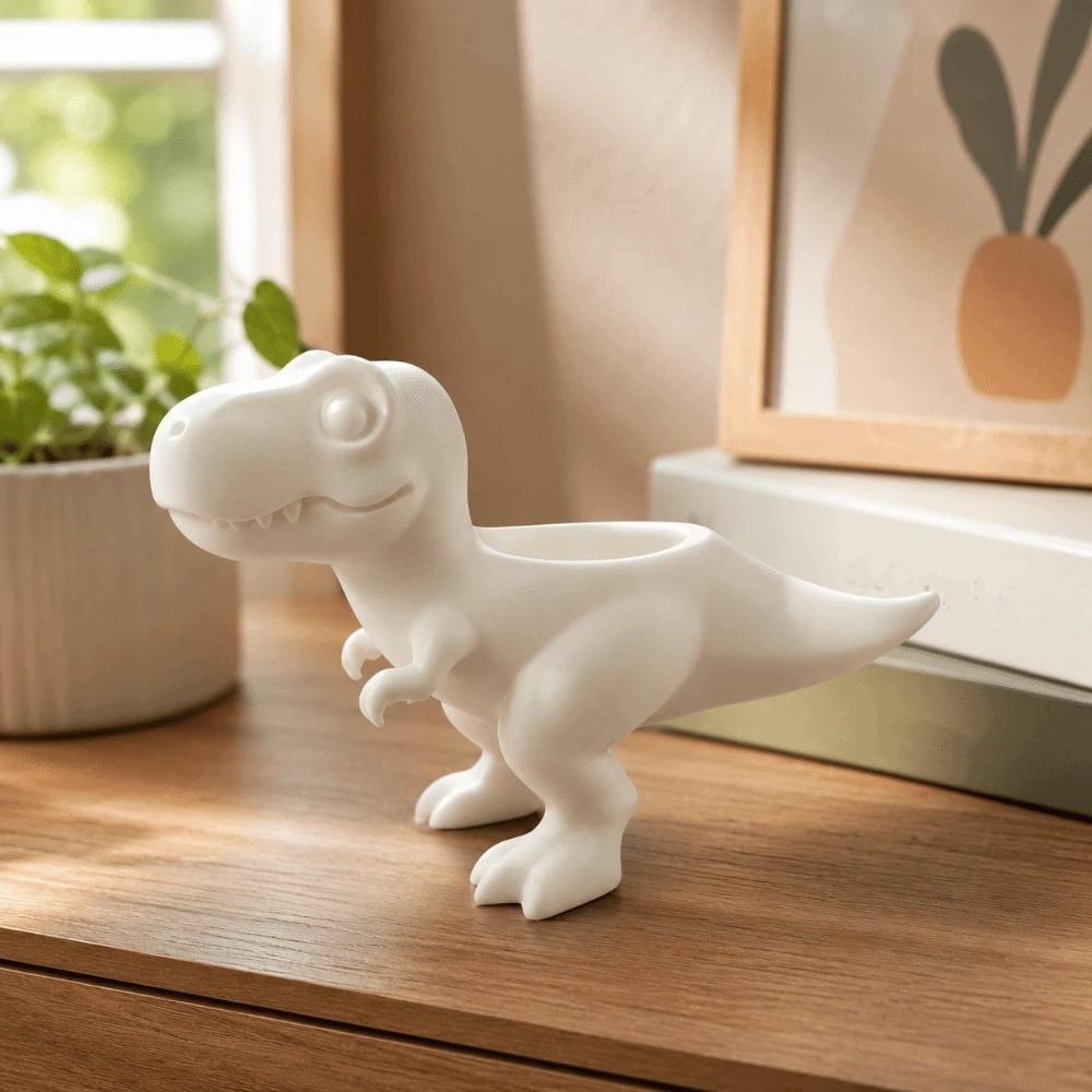 3D Printed Dinosaur Flowerpot Ornaments Mini Potted Planter Dinosaur Statue T-Rex Plant Pot  Gift