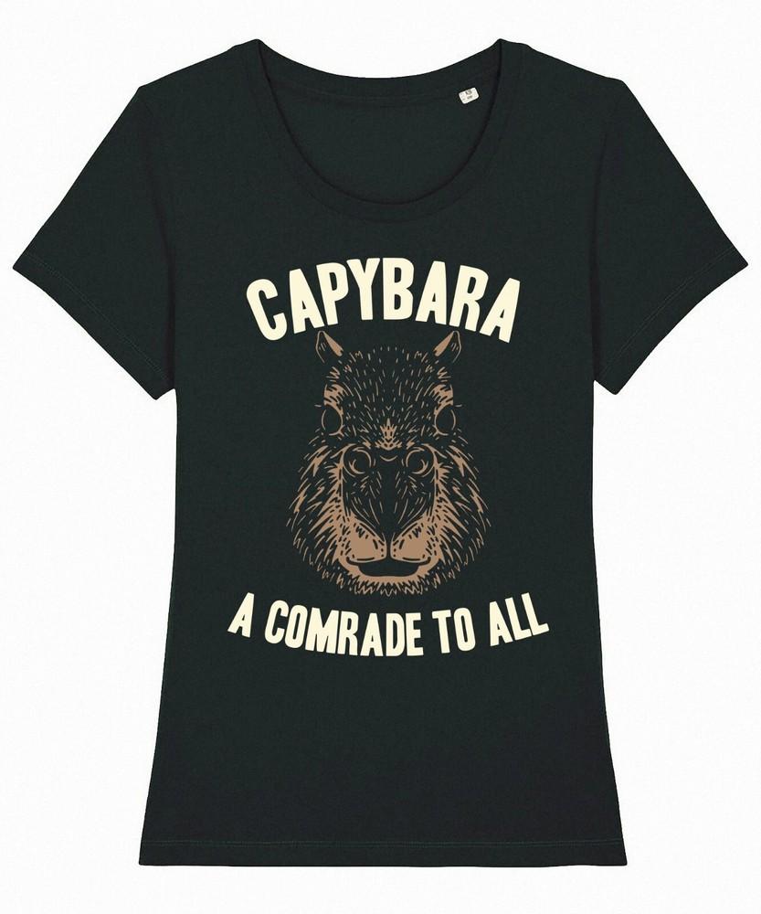 Capybara A Comrade To All T-Shirt Womens Funny Rodent Cotton Gift Ladies