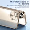 For iPhone 16 Pro Metal Clear Case Safety Lock Matte Anti-Fingerprint Back Cover