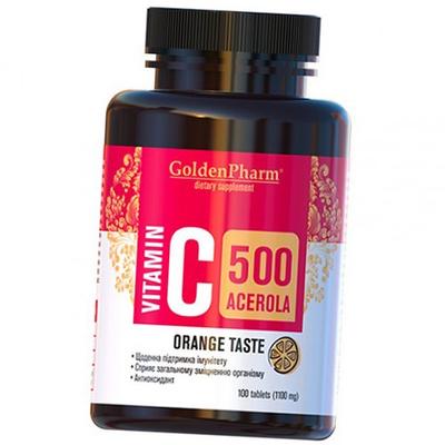 Витамин С с Ацеролой, Vitamin C Acerola 500, 100таб Апельсин (36519006)