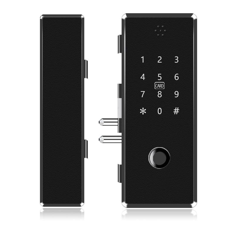 Умный замок для стеклянной двери без удара: Дистанционно управляемый замок со сканером отпечатков пальцев для одно- и двухдверных дверей