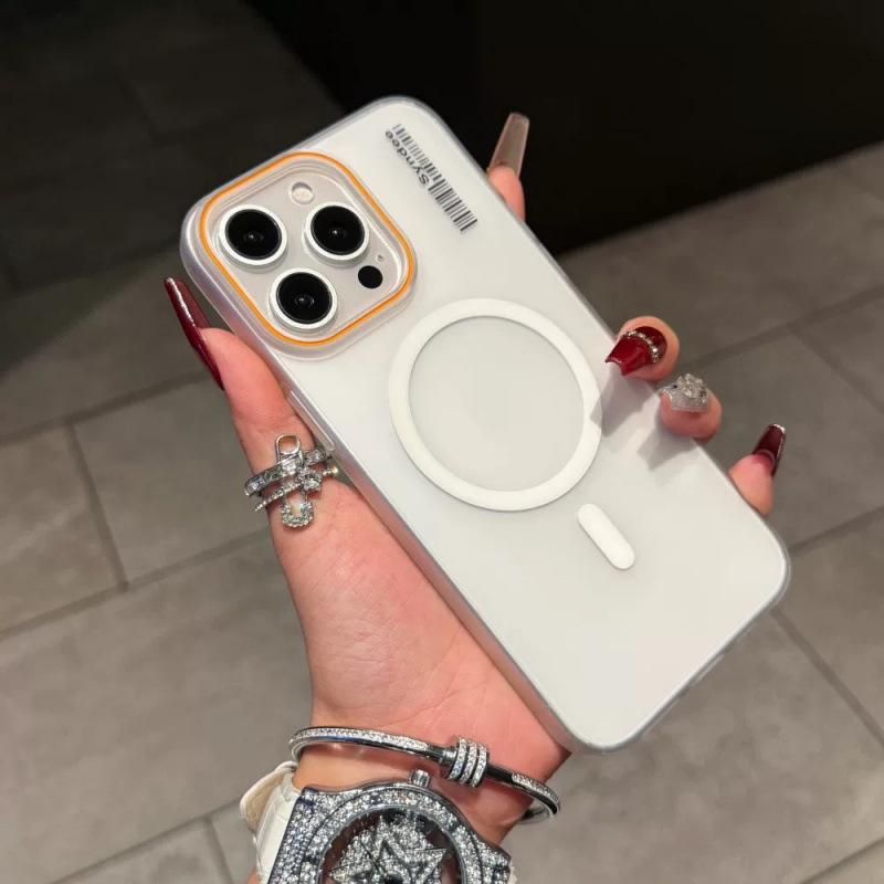 Чехол для мобильного телефона iPhone16Promax из мягкой песочной кожи, матовый полупрозрачный, подходит для Apple 15, магнитная присоска, 14, простой чехол для ПК