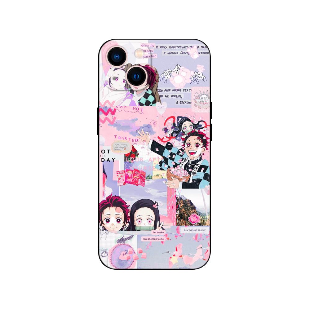 Черный чехол из ТПУ для Samsung Galaxy M53 M13 M62 A12 A22 A32 A42 A52 A72 4g 5g A20S задняя крышка Demon Slayer Kimetsu аниме