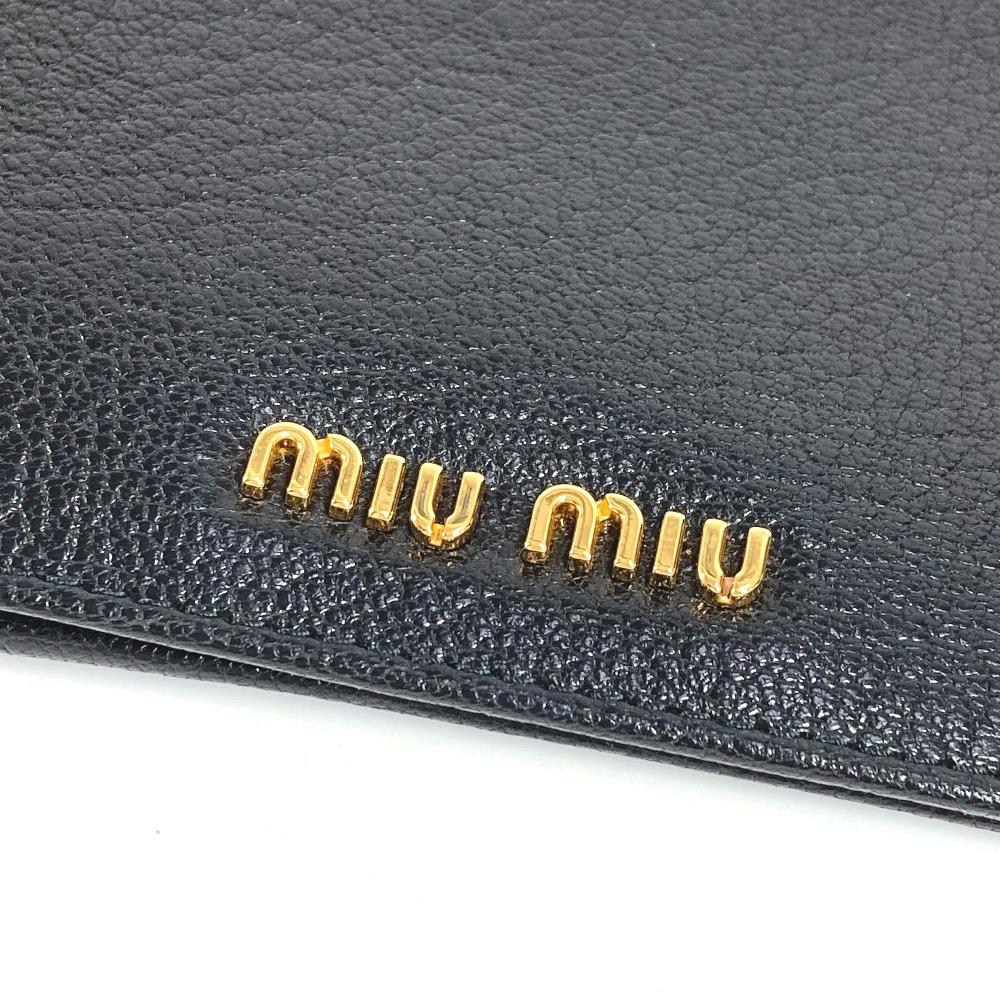 MIUMIU 5MD001 Держатель для визиток Пропускной кошелек логотип Двустворчатый Канцелярские принадлежности Держатель для карт
