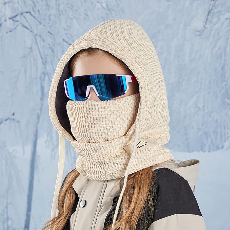 Детская шапка-маска, шарф, интегрированная шапка, зимняя, для мальчиков и девочек, утепленная, для защиты ушей, бархатная шапка-ушанка