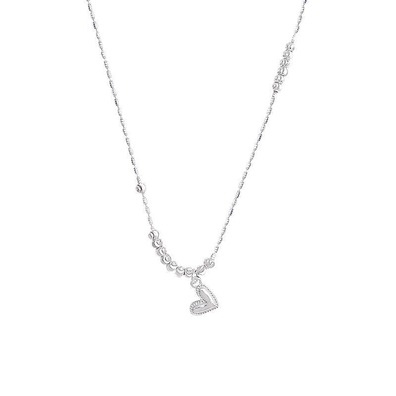 Корейское высококачественное серебряное ожерелье в форме сердца на ключицу — универсальное эффектное украшение для женщин