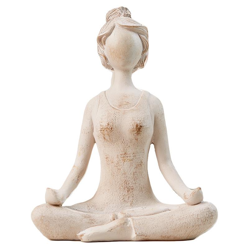 Светлая роскошь скандинавские абстрактные художественные фигуры девушки-йоги украшения для витрины кофейни современные простые мягкие украшения