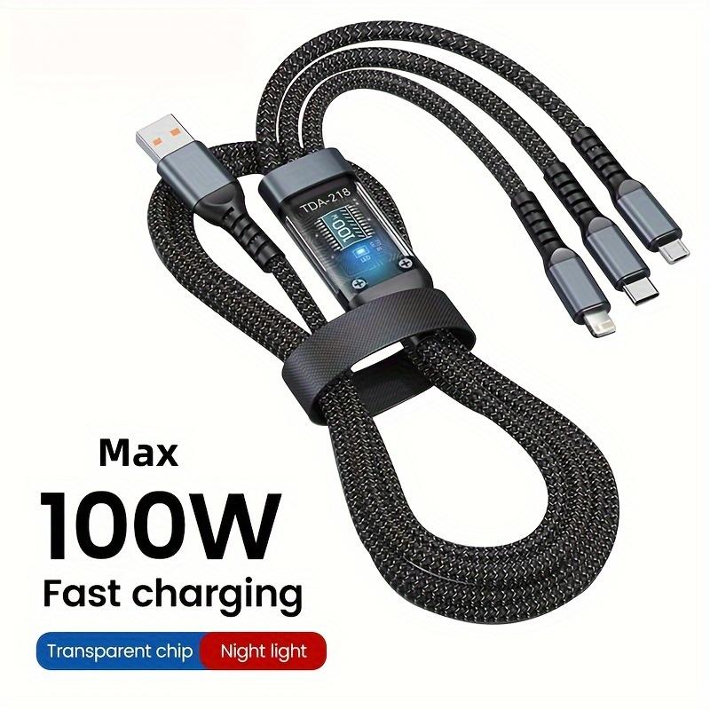 3 в 1 100 Вт USB Type C кабель для быстрой зарядки для iPhone, Xiaomi Poco, Samsung Micro USB Type C многопортовый кабель для зарядки