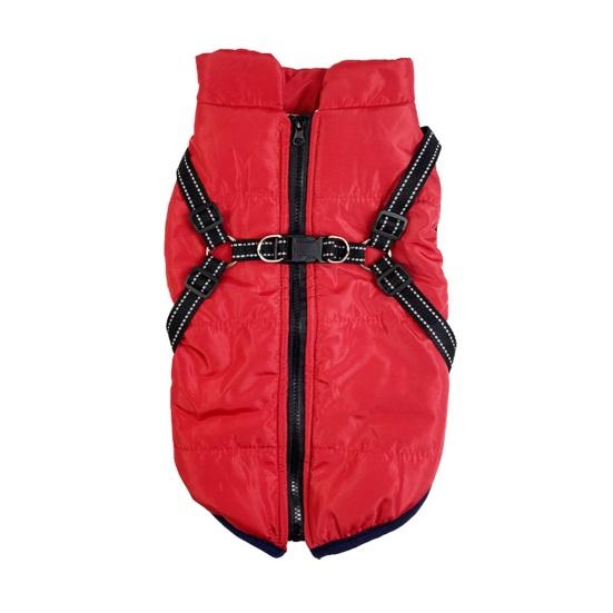 Зимнее пальто для собак, ветрозащитная куртка для собак, теплая термоодежда для домашних животных со шлейкой, одежда для прогулок с собакой в холодную погоду