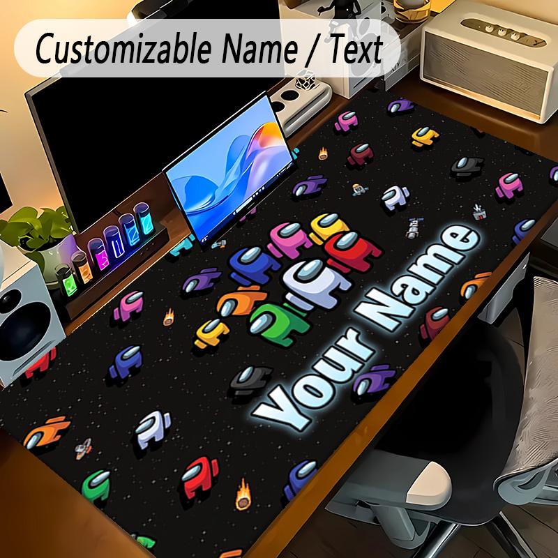 Large Mouse PadAmong Us Custom Name Text Personalized Desk Mat Non Slip Gaming Pad