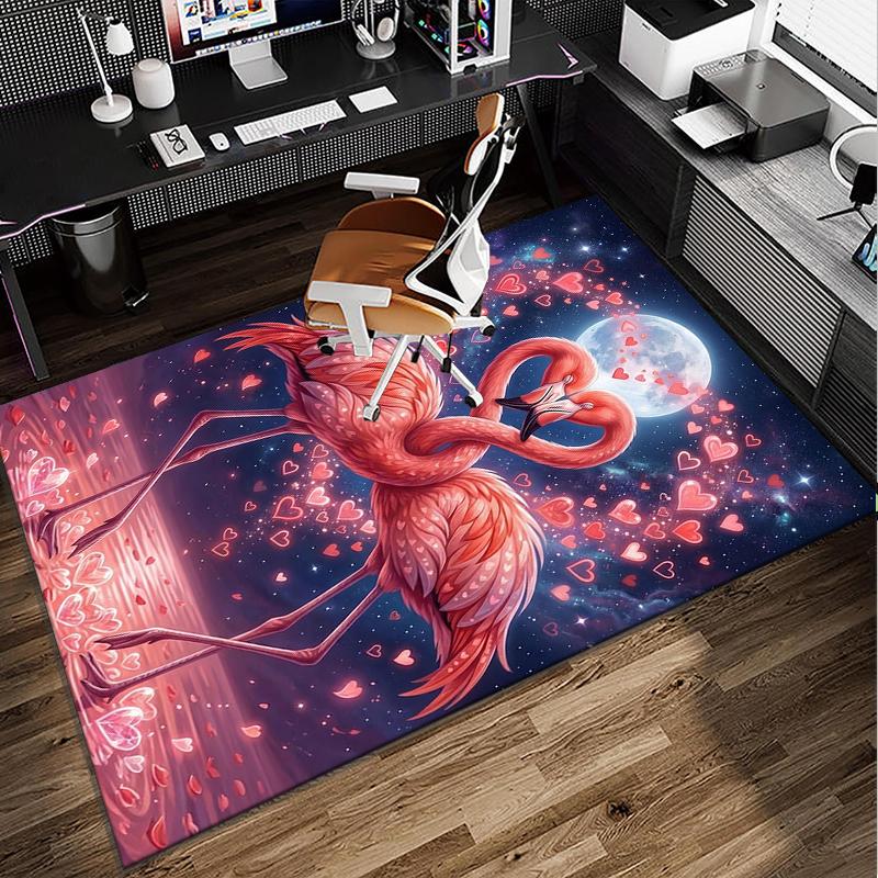Love Birds In Heart Office Rug Chair Mat, Entryway Carpet, Suitable for Front Door, Bedroom, Living Room, Desk, Holiday Gift