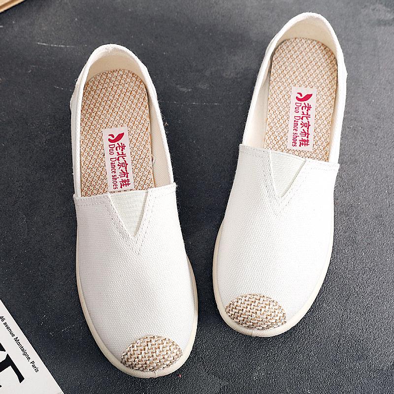 Spring and Autumn new cloth shoes single shoes medium casual canvas shoes cotton mop soft sole