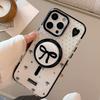 Polka Dot Bow Magnetic Holder for IPhone16 Phone Case 17Promax Transparent 13 Premium 12 Anti-fall