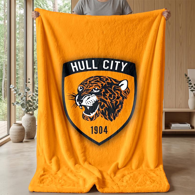 Фланелевое флисовое одеяло Hull FC Уютное теплое плед для дивана кровати путешествий Всесезонное использование