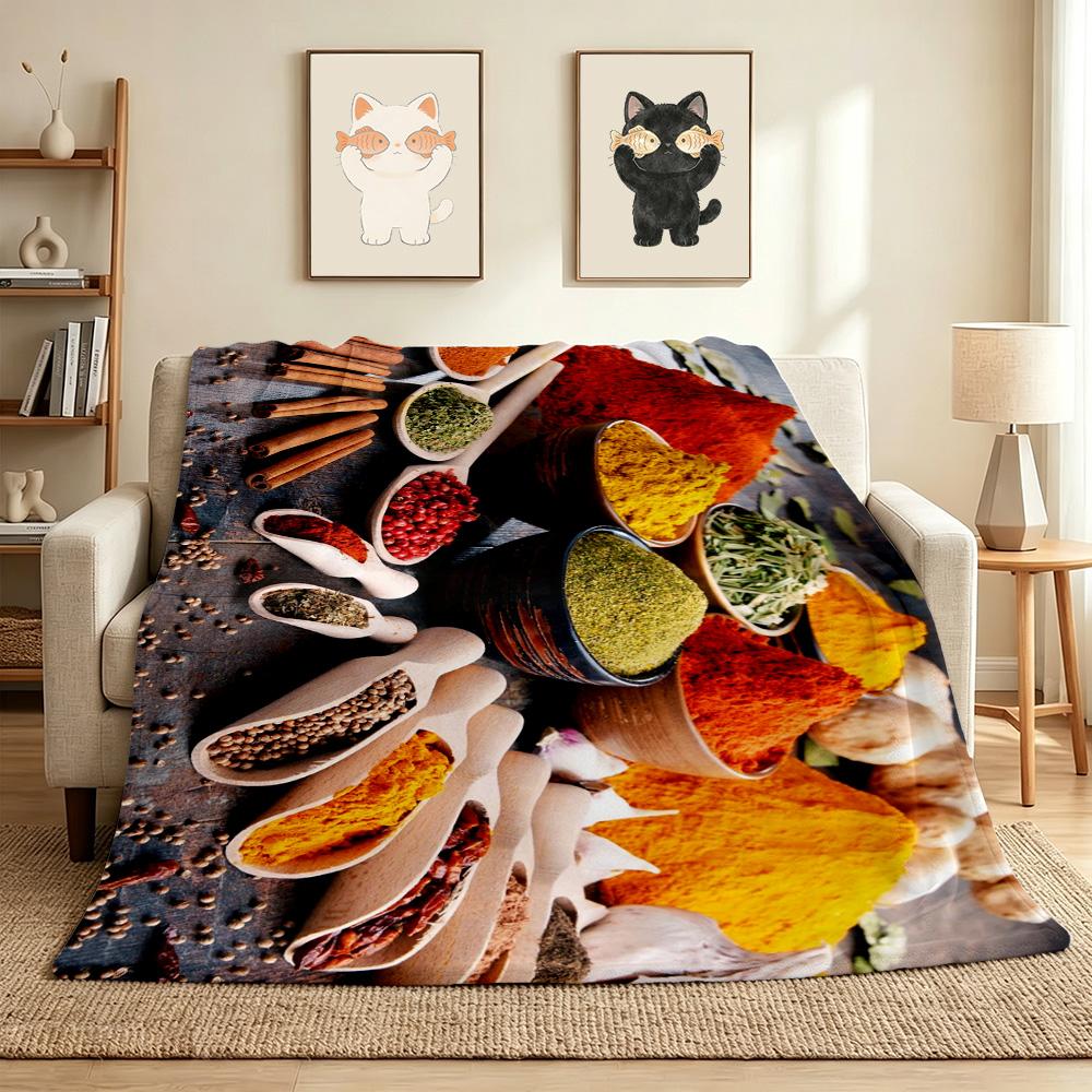 Spice Market Flannel Blanket Throw Blanket Soft Warm Sofa Bed Camping home Decor Unique Christmas Gift C926905