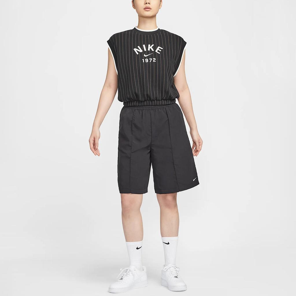 Nike Спортивная одежда Свободный Ретро Удобный Мягкий Спортивный жилет Женские топы Черный Вельвет-Коричневый Парус HV2093-010