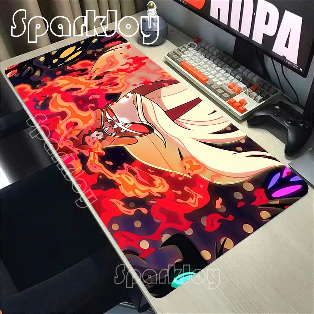 Mousepad Hazbin Hotel Anime Mouse Pad NonSlip Rubber Large Tablepad Computer Accessories Keyboard Pad Gamer Pc Xxl Playmat Rug