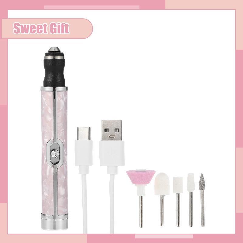 Беспроводная электрическая дрель для ногтей, портативная USB перезаряжаемая электрическая пилочка для ногтей, набор фрез для ногтей, инструменты для маникюра и педикюра