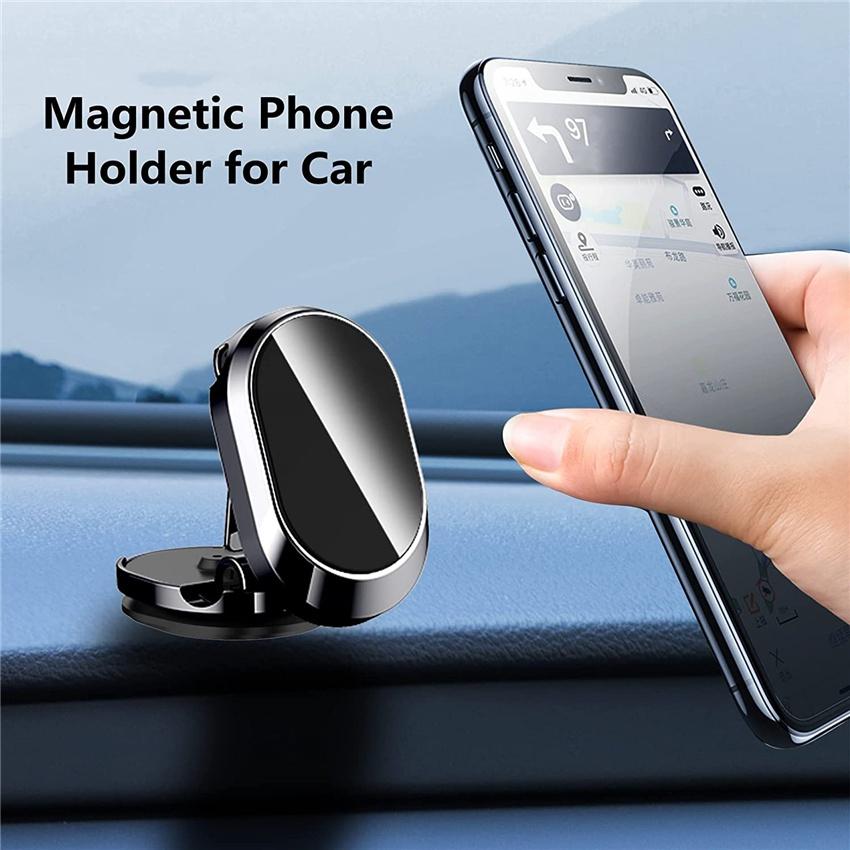 360 Rotating Folding Magnetic Mount Car Phone Mount Navigation Car Mount Phone GPS Support IPhone 13 12 XR Xiaomi Mi Huawei Samsung