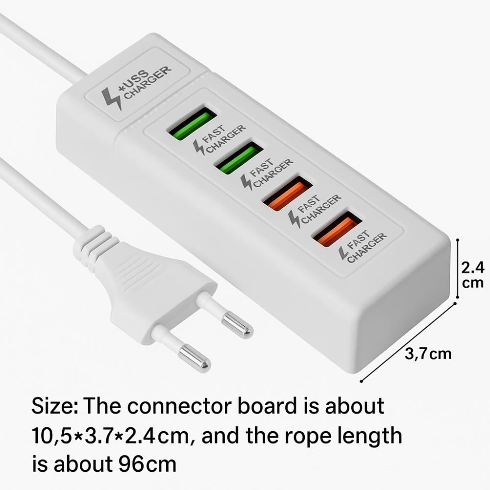 USB 3.0 Charging Electrical Socket Fast Charging Extension Cable Socket Universal Charger Station
