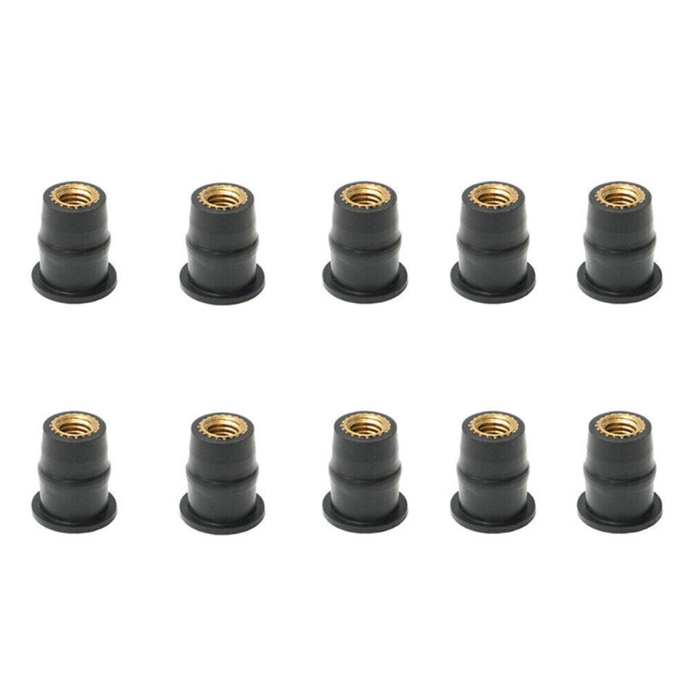 10 шт. M6 M5 Резиновая гайка-вставка Метрическая Мотоциклетная гайка-вставка для ветрового стекла Латунные ГАЙКИ Для ветровых стекол Обтекателей Кожуха M9I5