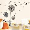 Black Dandelion Wall Stickers Butterflies On The Wall Living Room Bedroom Glass Window Decoration Mural Art Home Decor Decals