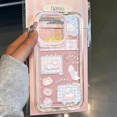 Прозрачный противоударный чехол для телефона Ice Cream Kitten для iPhone 13/14 Pro Max