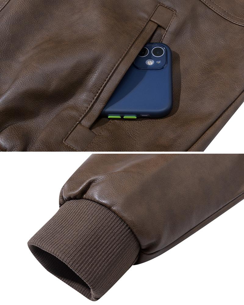 Мужская куртка из искусственной кожи, для езды на мотоцикле