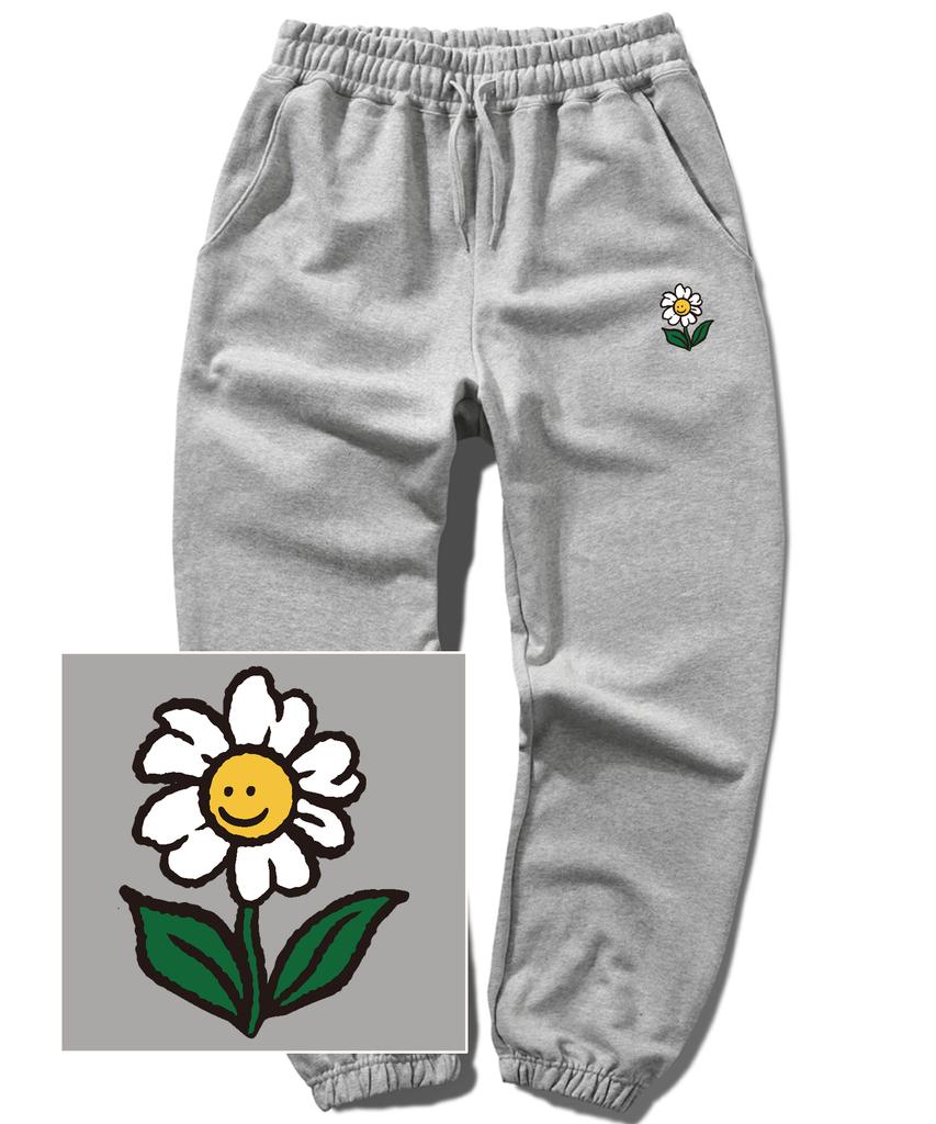 TRIPSHION Single Flower Logo Jogger Sweatpants - Gray