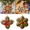 Ready to Hang Decorations 2D Acrylic Snowflake Red Gingerbread Christmas Ornament Berry Hanging Decoration Seasonal Home Decor for Xmas Tree