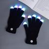 1 Pair Glowing Gloves LED Light Up Finger Gloves with 7 Color Dynamic Light Mode Breathable