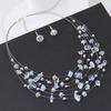 Yousheng 1 Set Women Necklace Earrings Set Multi-layered Necklace Stone Decor Bohemian Style Neck Ear Jewelry Hanging Earrings Necklace Set