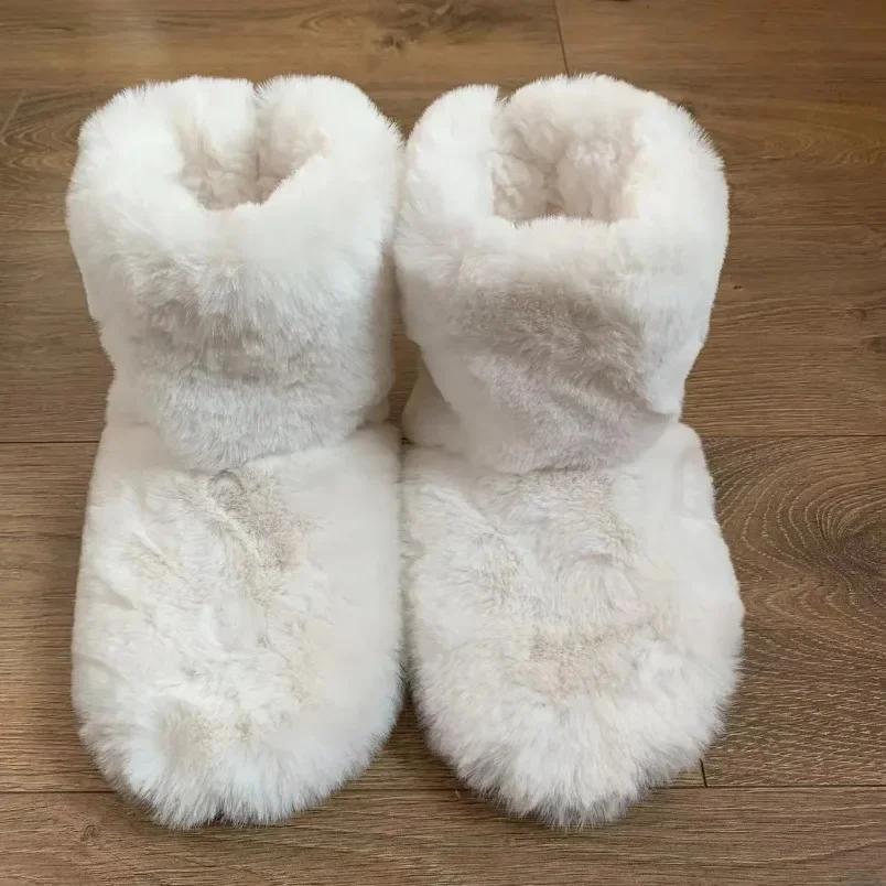 Home Fuzzy Slipper Women Winter Fur Men Male Warm Plush Indoor Flat Female Room Fluffy House Floor Wool Fleece Shoes Boots Hairy