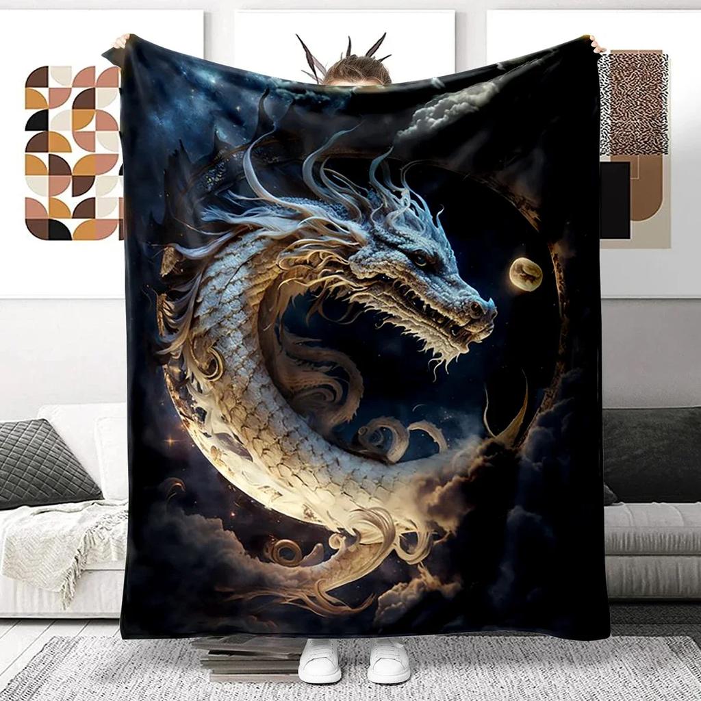 Animal Dragon Blanket Ultra Lightweight Soft Plush Flannel Throws Blanket for Sofa Bed Couch Best Office Gifts  Demogorgon