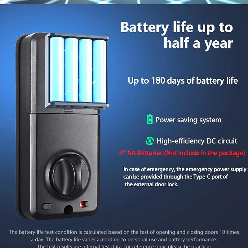 A1 TT Lock/ Tuya WiFi Автоматический Цифровой Электронный Дверной Замок с Отпечатком Пальца и Датчиком Двери Пароль/IC-карта/Приложение/Ключ Умный Дверной Замок