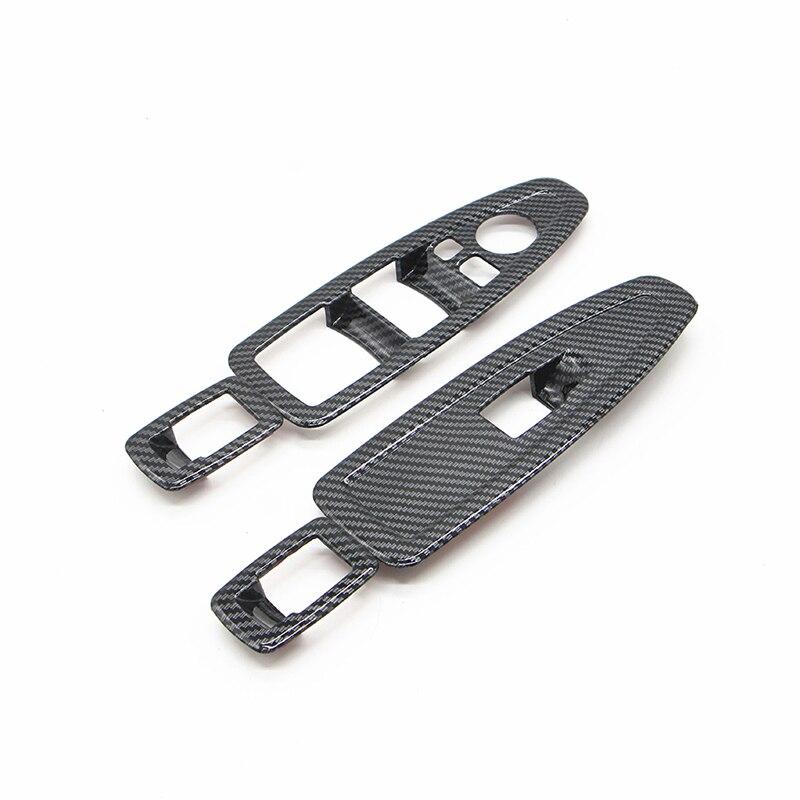 4Pcs/Set Car Interior Window Lift Switch Cover Trim Sticker for BMW 3 Series F30 Gran Turismo F34 Carbon Fiber Look Decoration