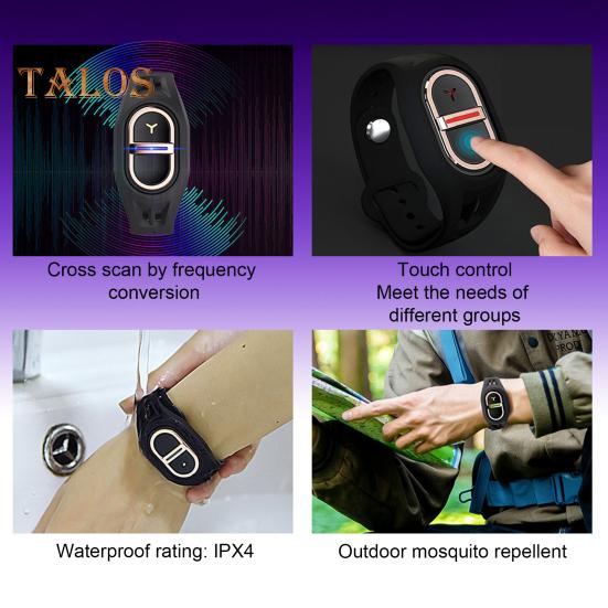 Электронный ультразвуковой репеллентный браслет DEET Free перезаряжаемый портативный водонепроницаемый для походов на открытом воздухе для взрослых и детей репеллентный силиконовый браслет