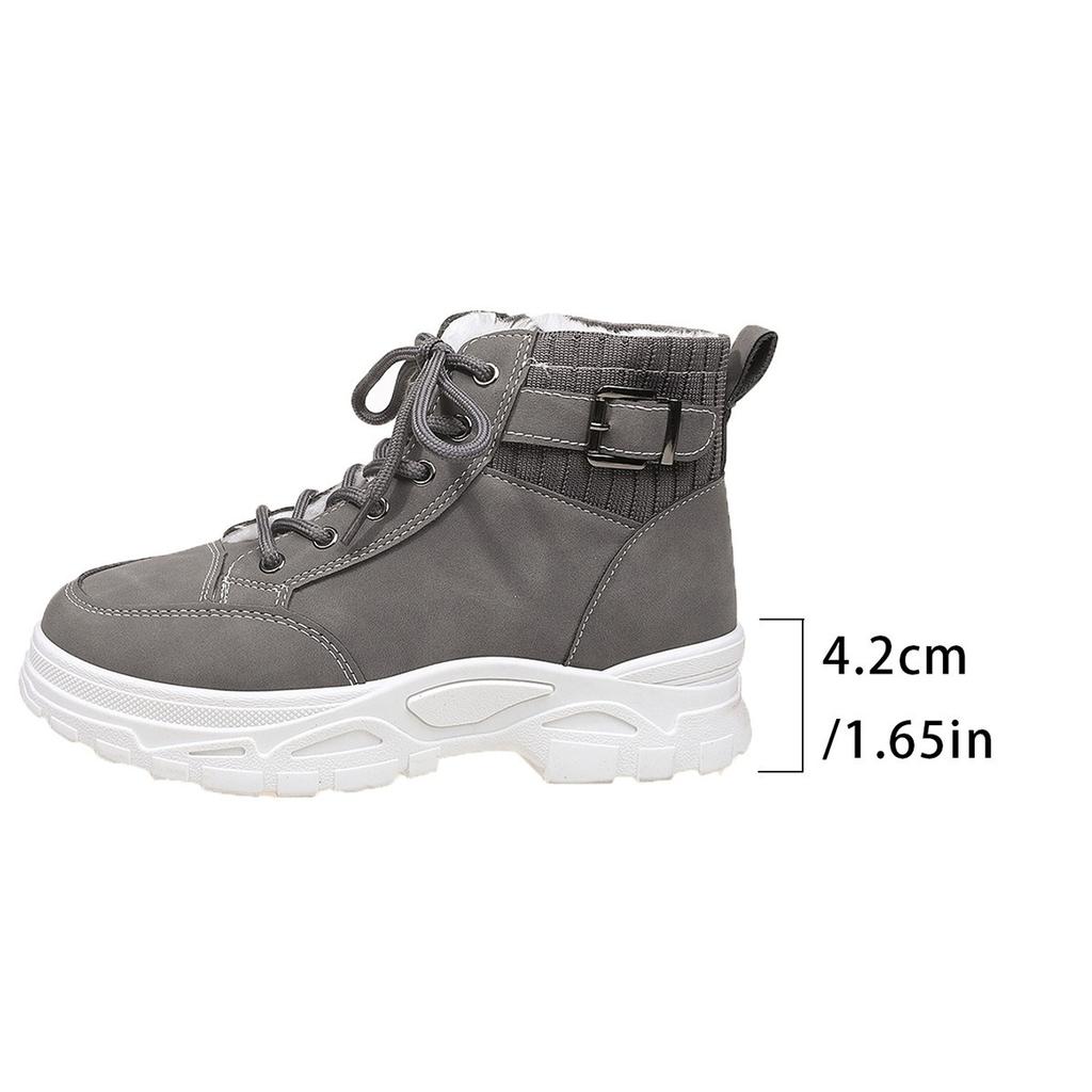 Ladies, Suede Shoes, Lace Up Shoes, Thick Soled Shoes, Snow Boots, Warm Shoes, Thick Shoes, Comfortable, Casual Shoes, Short Boots