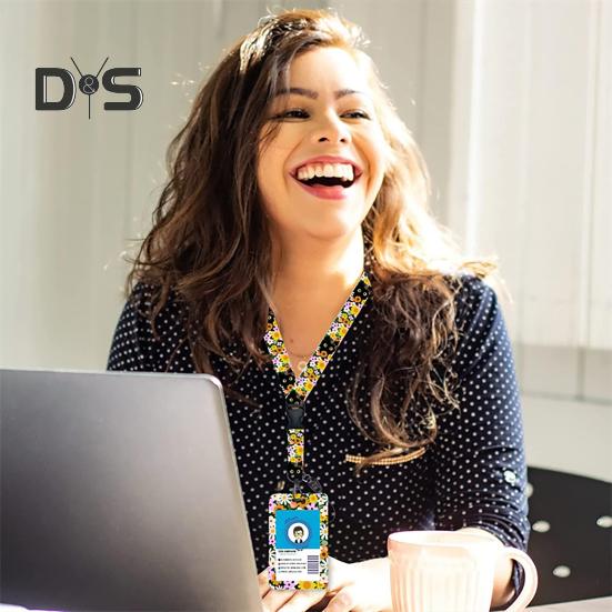 Держатель для удостоверения личности с ремешком для учителя, вертикальный брелок для бейджа и брелок для медсестры, учителя, сотрудника службы безопасности