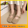 2025 New Lazy Shoes French Retro Soft Sole Not Tired Feet Flat Bottom Shallow Mouth Single Shoes Women's