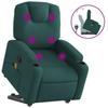 VidaXL Reclining Massage Armchair Dark Green Fabric 3204386
