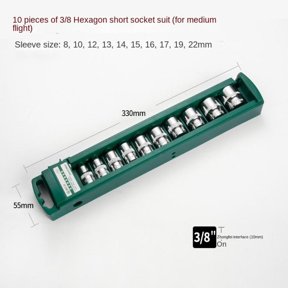1/4 3/8 1/2 Hex Socket Chrome Vanadium Steel Sleeve Spanner New Wrench Head Set Wrench