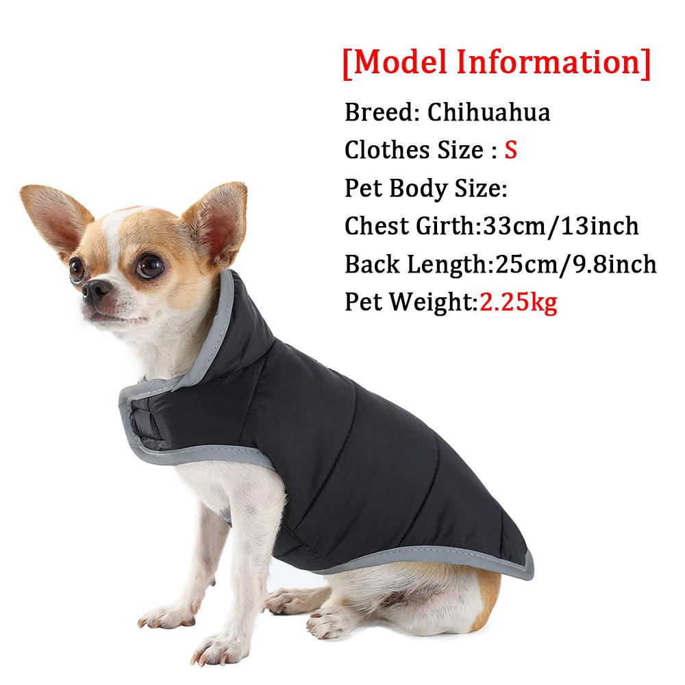 Reversible Pet Jacket Coat Warm Windproof Puppy Clothes Reflective Winter Fleece Dog Outfit For Small Medium Dogs French Bulldog