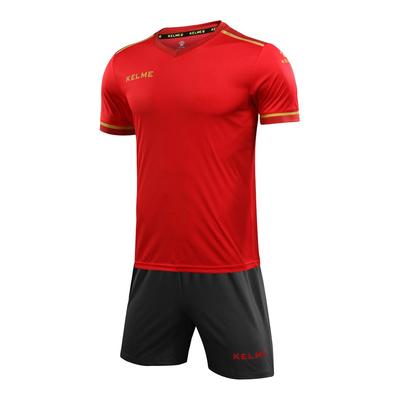 Мужской тренировочный комплект для футбола Kelme: футболка и брюки (Красный/Металлический серый, Размер маленький)